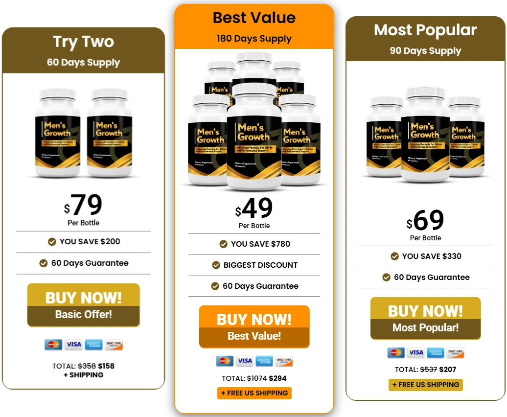Men’s Growth secure checkout and special bundle pricing